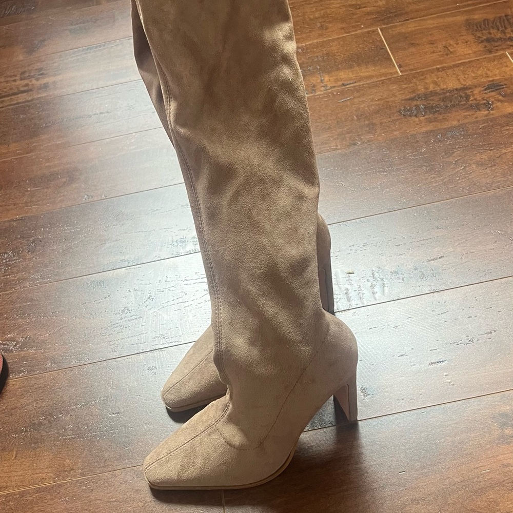 Forever 21 Taupe Heeled Boots